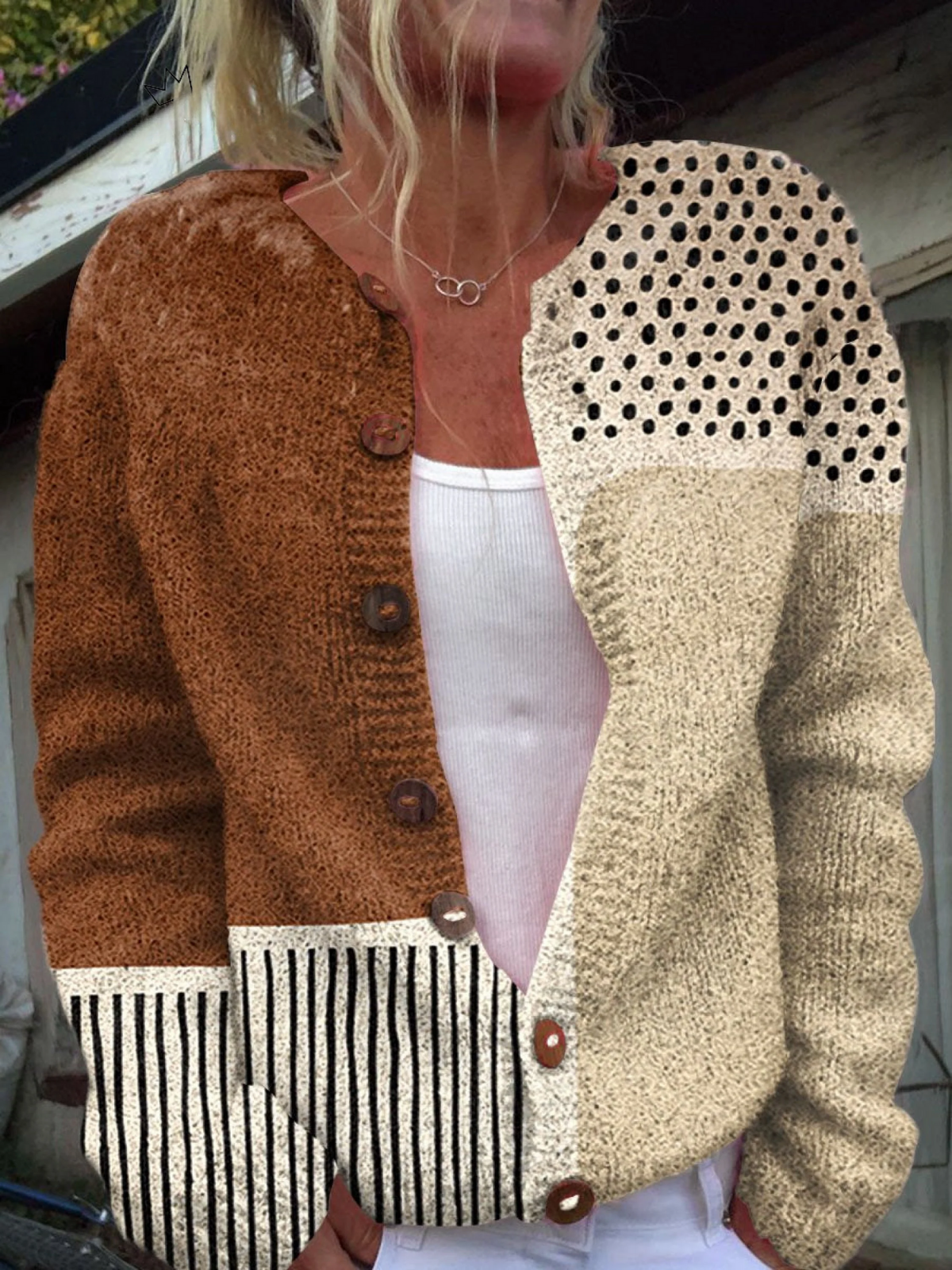 Eloise - Cardigan a maglia vintage patchwork