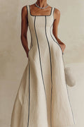 Lucrezia™ | Abito Lungo in Lino a Righe
