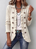 Adelina™ | Cardigan in Maglia Avorio con Volant