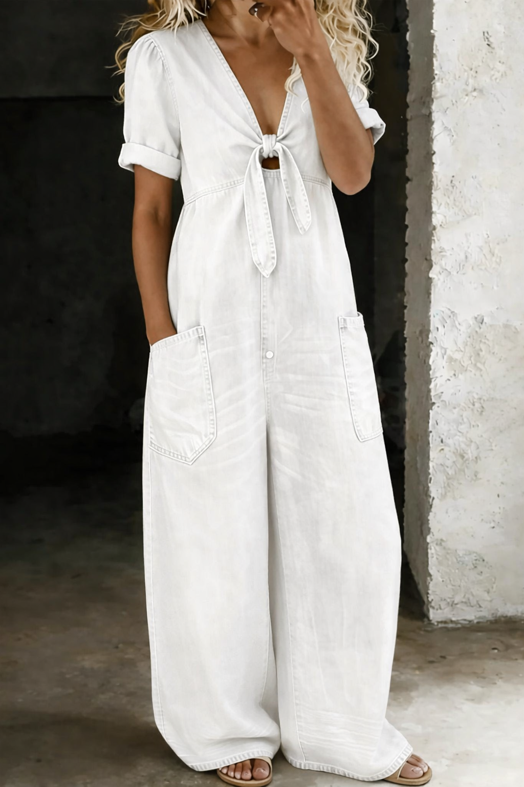 Naya completo denim scollo a V