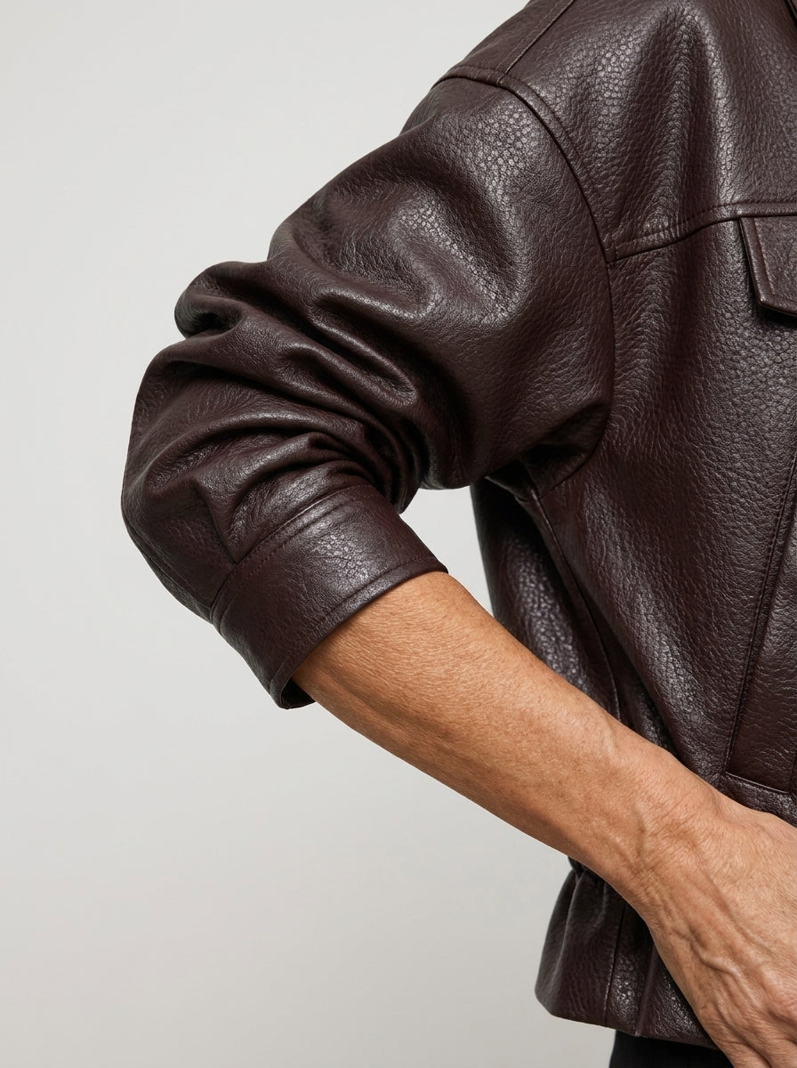 Colette™ | Giacca in Ecopelle Scamosciata con Coulisse
