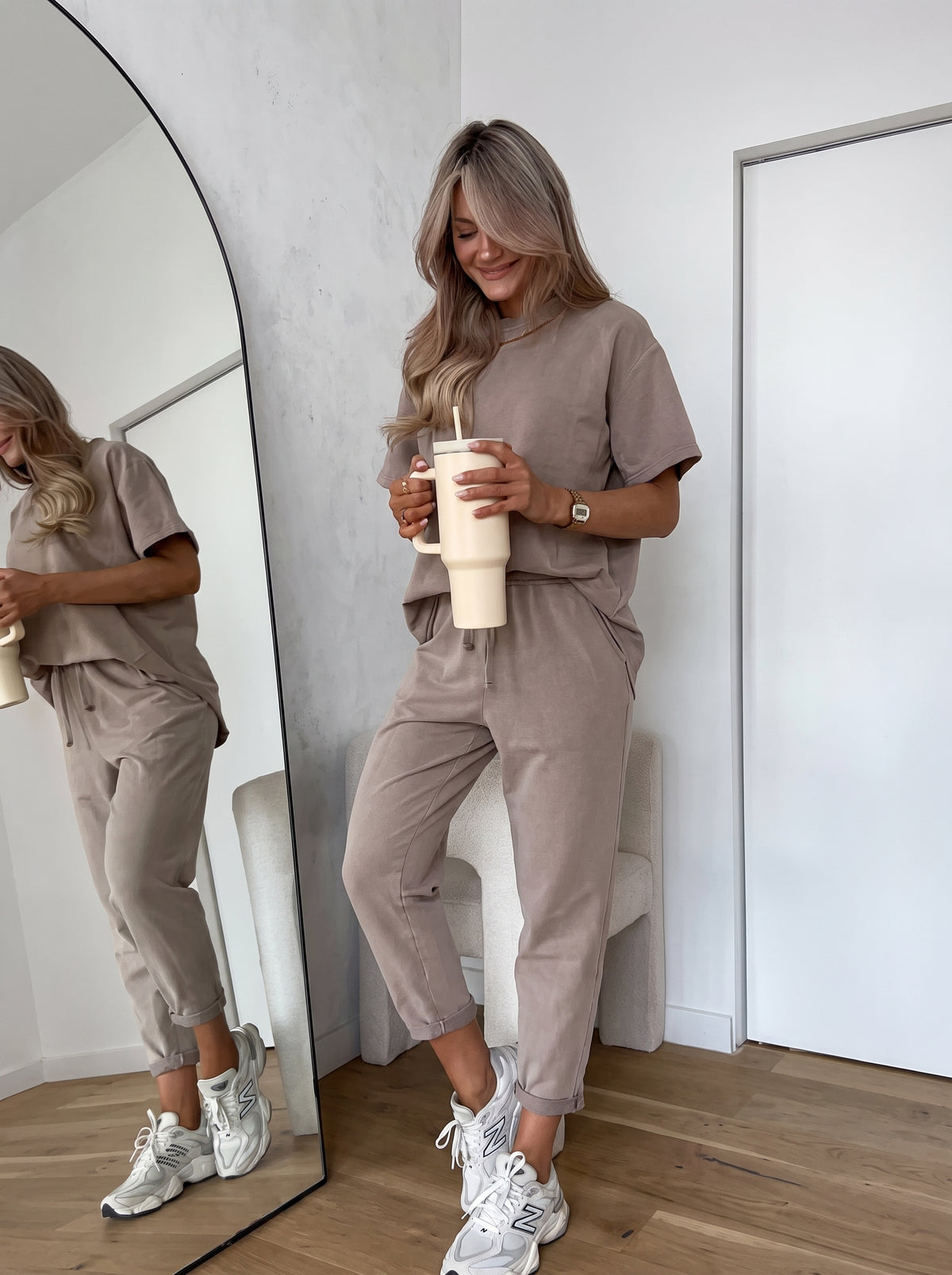 Monica™ Set Coordinato — Cioccolato Pantalone Lungo