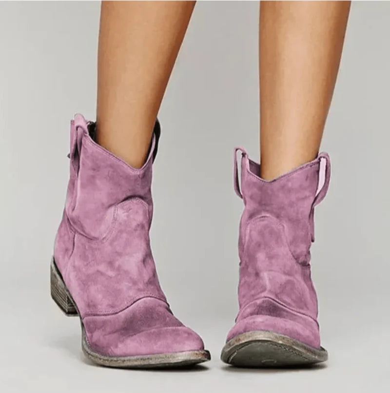 Charlotte™ Ortopedici — Stivali western camoscio nero