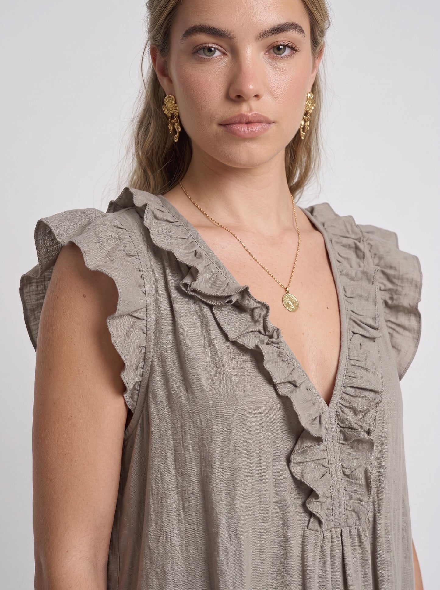Nina | Maxiklänning taupe