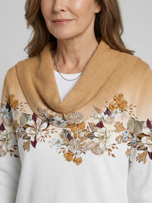 Alora | Maglione Floreale con Collo Morbido