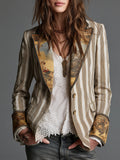 Augusta™ | Blazer a Righe con Revers Stampati