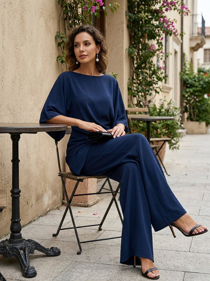 Gabriella™ Completo Blusa Drappeggiata e Pantaloni Ampi