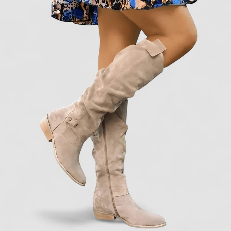 Charlotte™ — Stivali alti in camoscio nero