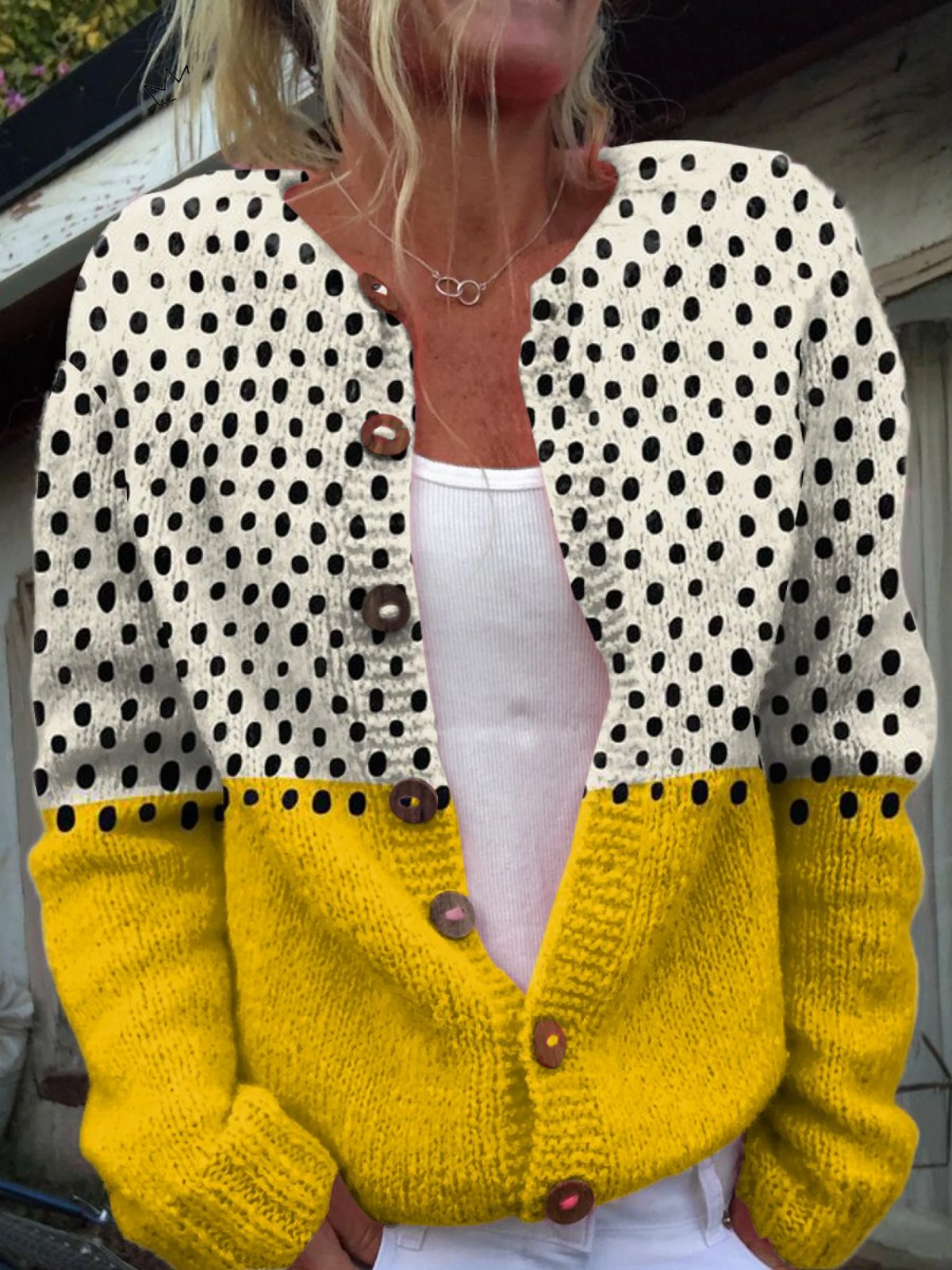 Junella - Cardigan a maglia vintage