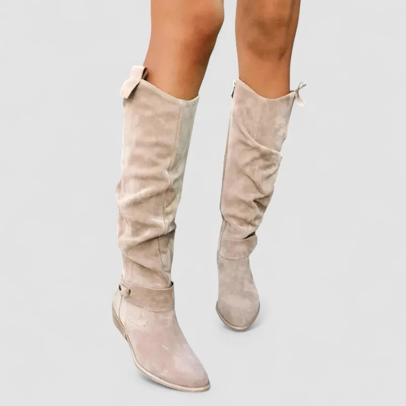 Charlotte™ — Stivali alti in camoscio kaki