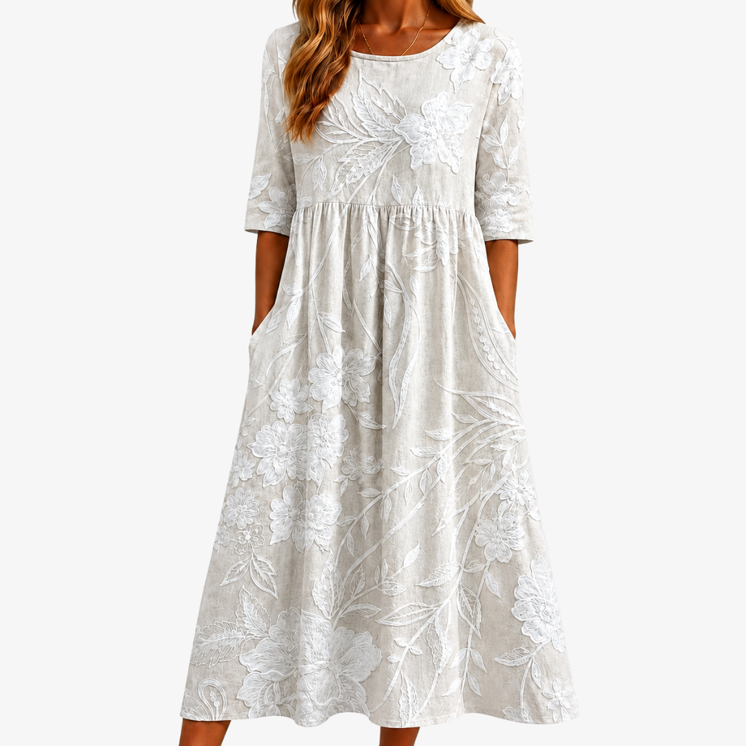 LORENZA - VESTITO MIDI FLOREALE