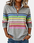 Noemie™ | Maglione Rigato con Zip