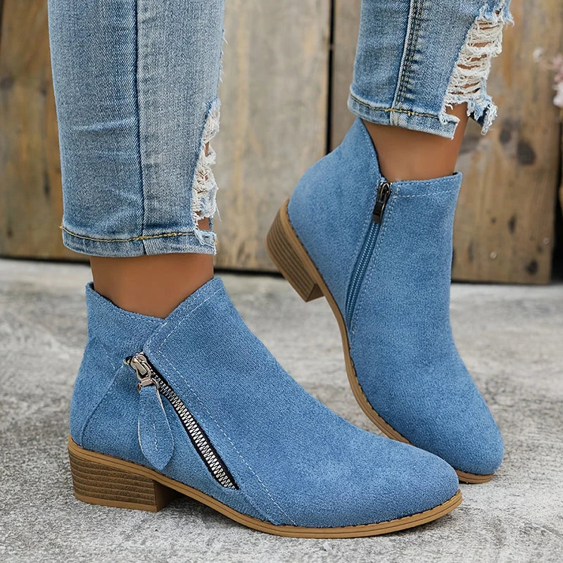 Sienna™ — Tronchetti blu denim, vista laterale