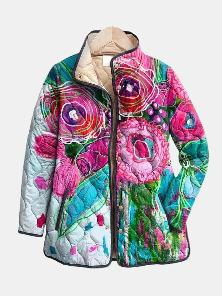 Lucie - Giacca Trapuntata Acquarello Floreale