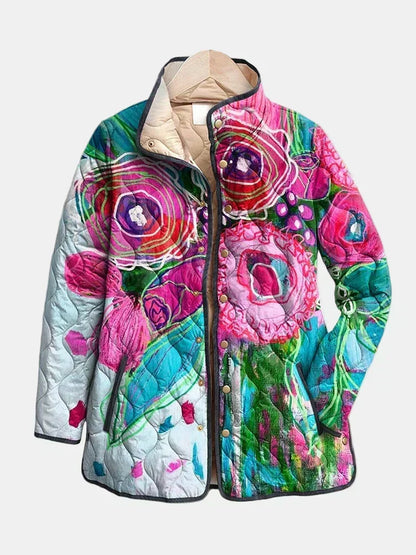 Lucie - Giacca Trapuntata Acquarello Floreale