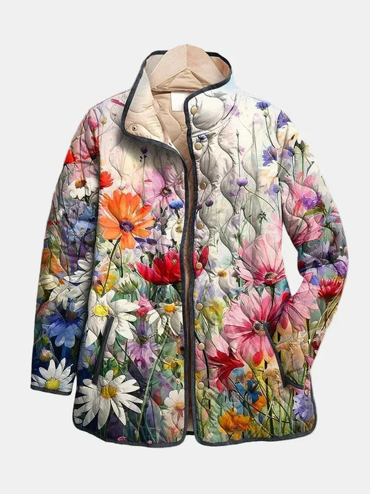 Manon - Giacca Trapuntata a Fiori di Campo