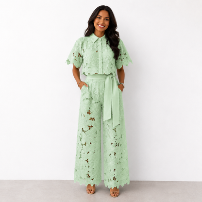 Valeria™ Completo con Pizzo Floreale - Verde