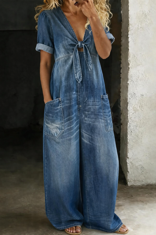 Naya completo denim scollo a V