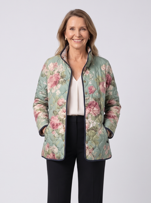 Claire™ | Giacca Trapuntata Rose Antiche