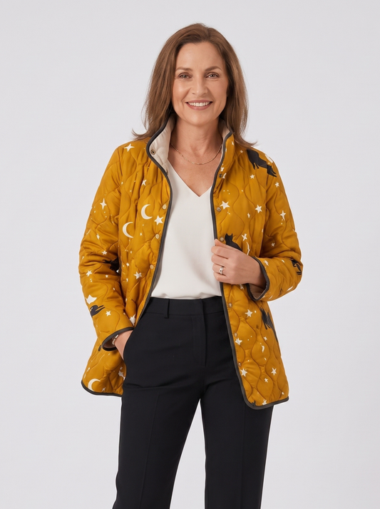 Nicole™ | Giacca Trapuntata Gatti e Stelle