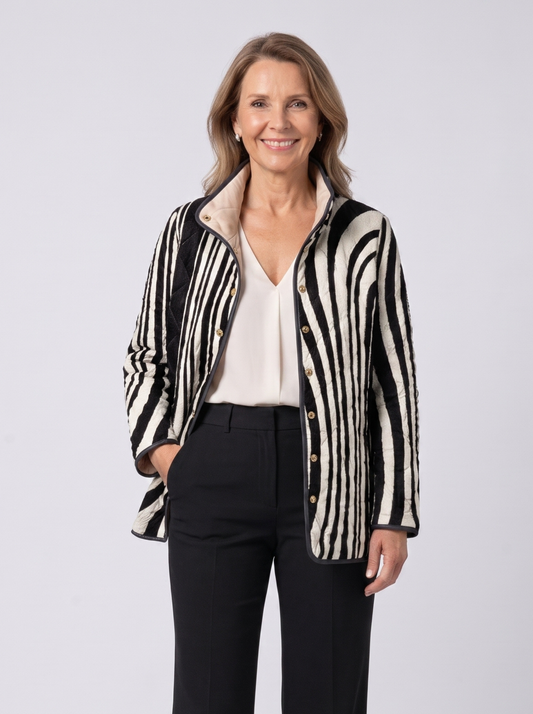 Sylvie™ | Giacca Trapuntata Grafica a Zebra