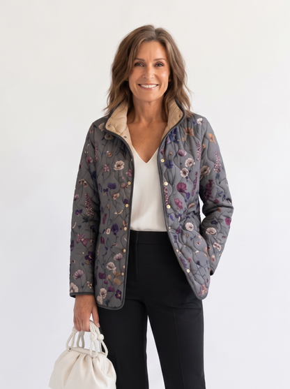 Nathalie™ | Giacca Trapuntata Fiori Essiccati