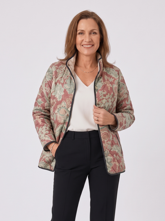 Pauline™ | Giacca Trapuntata Damascato Terracotta