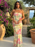 Hedda | Vestito senza spalline con motivo floreale