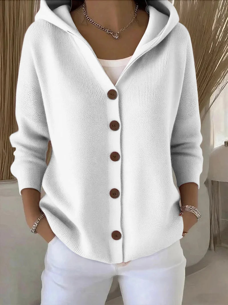 Rocío™ — Giacca in maglia con cappuccio verde menta