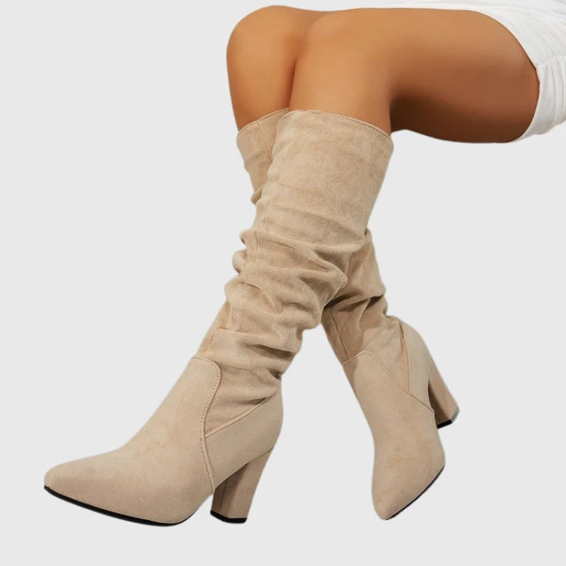 Marise™ — Stivali camoscio beige, vista frontale