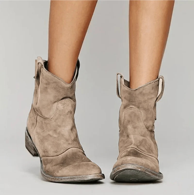 Charlotte™ Ortopedici — Stivali western camoscio blu denim