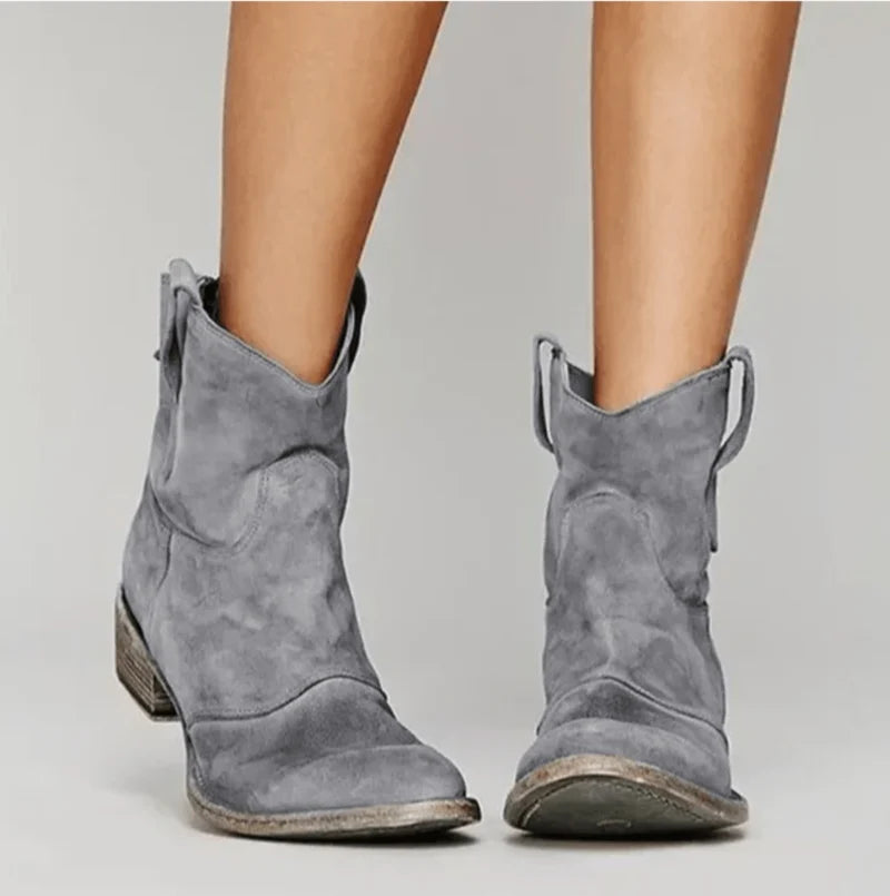 Charlotte™ Ortopedici — Stivali western camoscio grigio blu