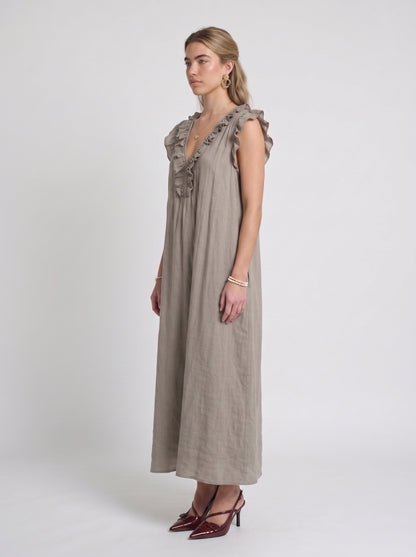 Nina | Maxiklänning taupe