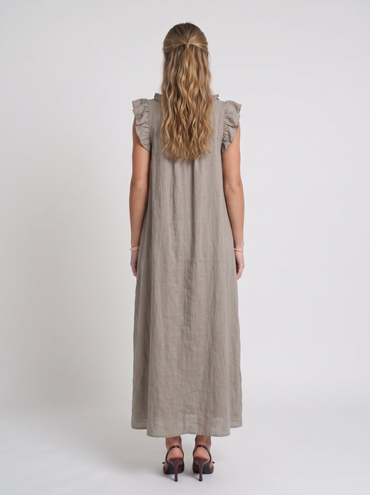 Nina | Maxiklänning taupe
