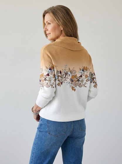 Alora | Maglione Floreale con Collo Morbido