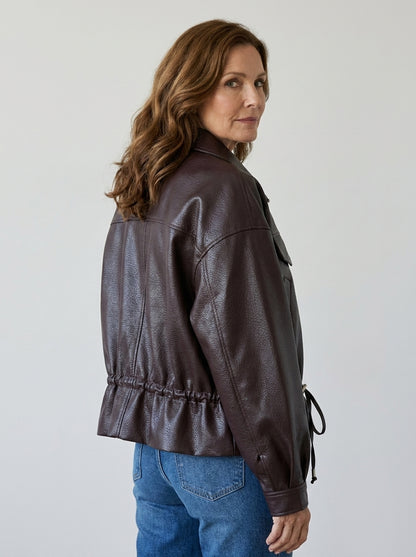 Colette™ | Giacca in Ecopelle Scamosciata con Coulisse