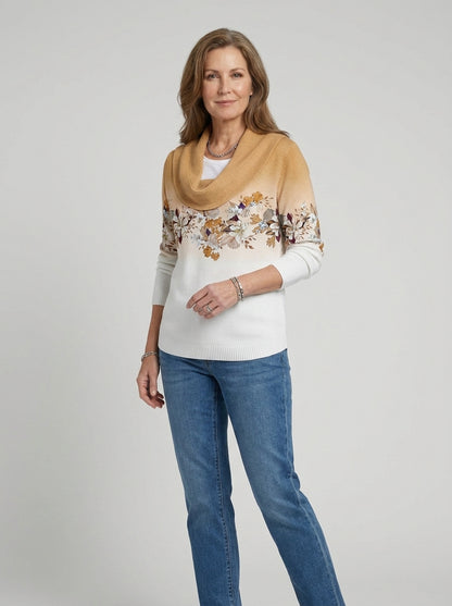 Alora | Maglione Floreale con Collo Morbido