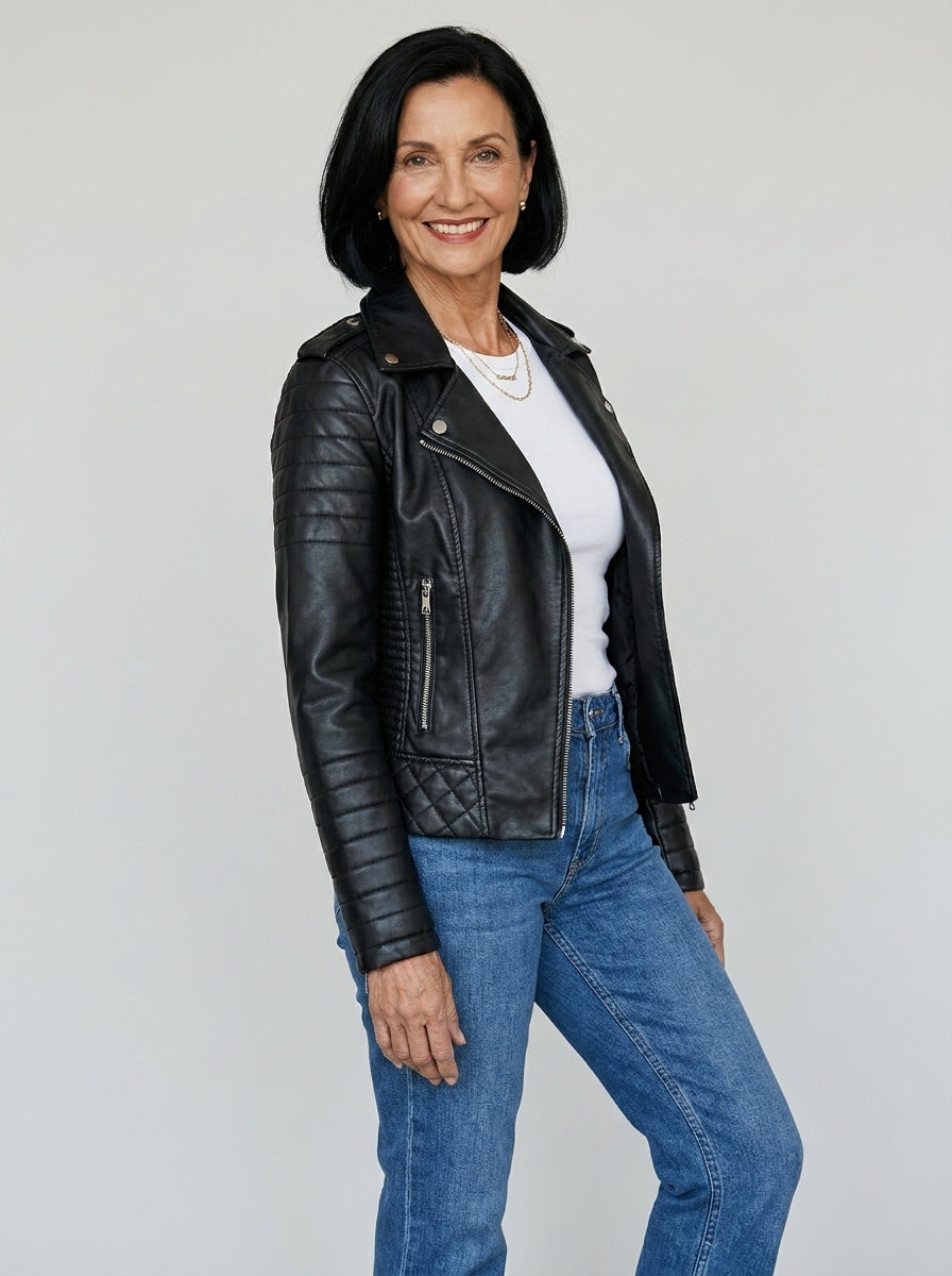 Vexa™ | Giacca Corta Biker in Ecopelle