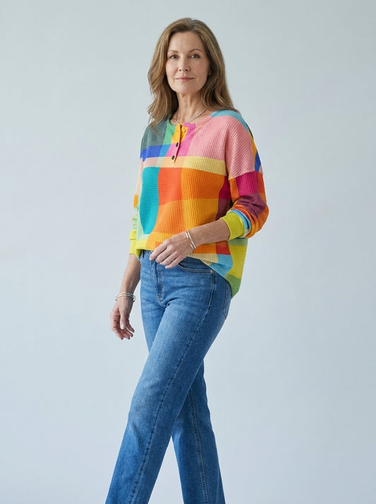 Margaux™ | Maglione Stampato con Bottoni
