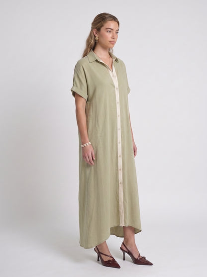 Nina | Klänning sage/gräddе