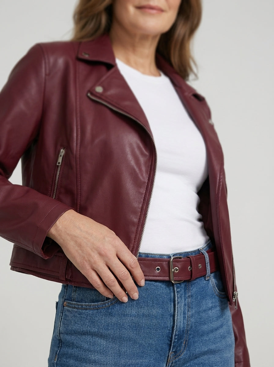 Ivrea™ | Giacca Corta in Ecopelle Street Style
