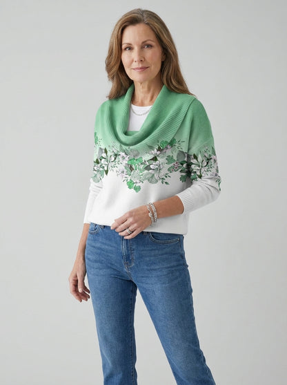 Alora | Maglione Floreale con Collo Morbido