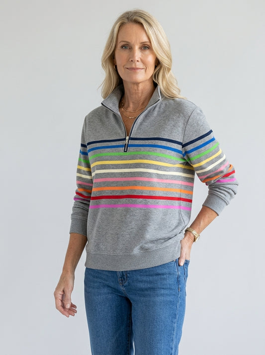 Noemie™ | Maglione Rigato con Zip