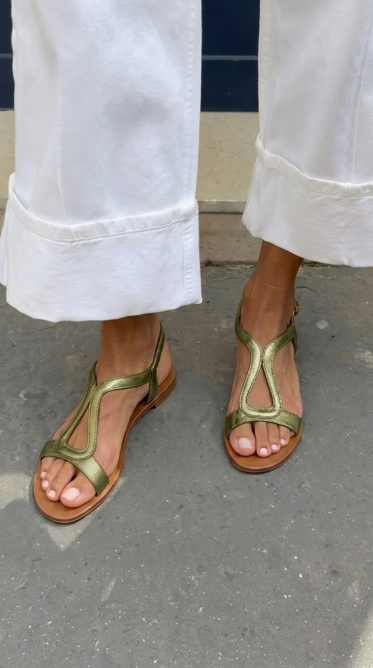Ludovica slip-on sommarsandaler i grön