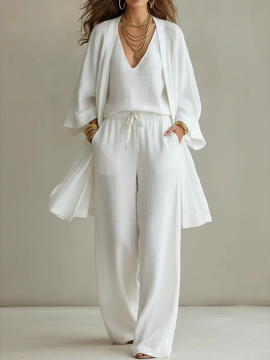 Rosalinda™ Completo Casual a 3 Pezzi - Bianco