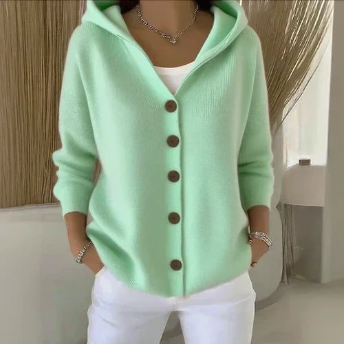 Rocío™ — Giacca in maglia con cappuccio rosa