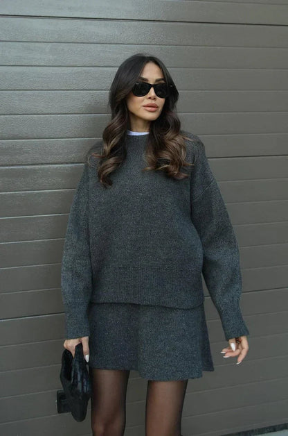 Flavia™ Completo in Maglia - Grigio