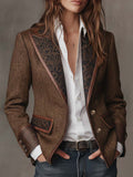 Georgette™ | Blazer Spigato con Revers Paisley
