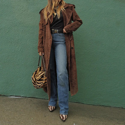 Odette™ Cappotto Lungo Vintage Marrone - immagine 2