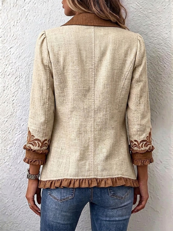 Almudena™ — Giacca con ricamo floreale e volant, vista posteriore